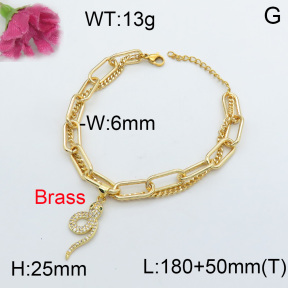 Fashion Brass Bracelet  F3B403810vbpb-J05