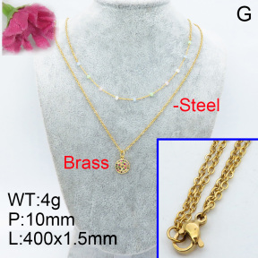 Fashion Brass Necklace  F3N402974vhha-J05