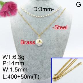 Fashion Brass Necklace  F3N402976bhia-J05