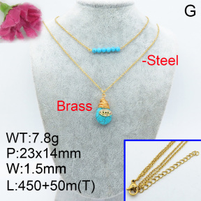 Fashion Brass Necklace  F3N402977bhia-J05