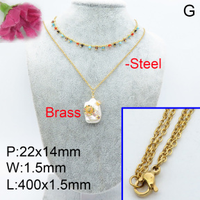 Fashion Brass Necklace  F3N402979ahjb-J05