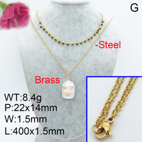 Fashion Brass Necklace  F3N402980ahjb-J05
