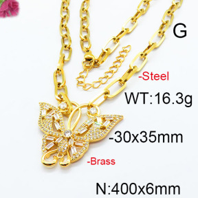 Fashion Brass Necklace  F6N402995ahlv-J45