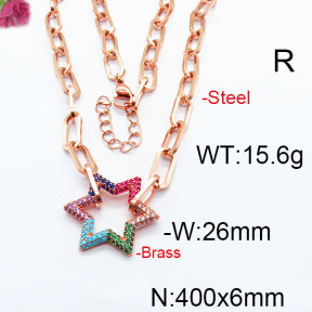 Fashion Brass Necklace  F6N402999ahlv-J45