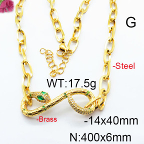 Fashion Brass Necklace  F6N403001ahlv-J45