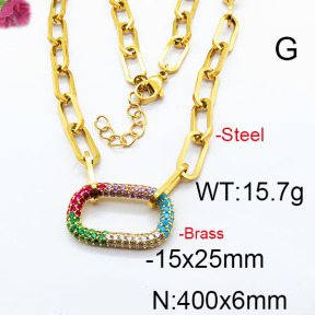 Fashion Brass Necklace  F6N403004ahlv-J45