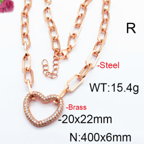 Fashion Brass Necklace  F6N403008ahlv-J45