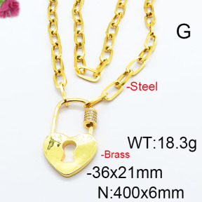 Fashion Brass Necklace  F6N403010ahlv-J45