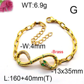 Fashion Brass Bracelet  F6B4004290bhva-J45