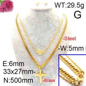 Fashion Brass Necklace  F6S002508biib-J48