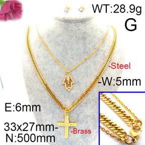 Fashion Brass Necklace  F6S002511biib-J48