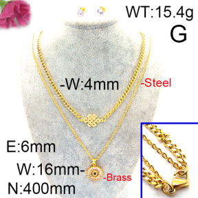Fashion Brass Necklace  F6S002513aivb-J48