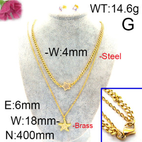 Fashion Brass Necklace  F6S002514aivb-J48