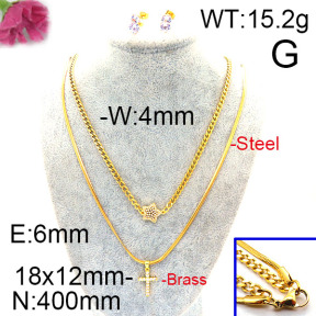 Fashion Brass Necklace  F6S002515aivb-J48