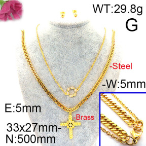 Fashion Brass Necklace  F6S002516biib-J48