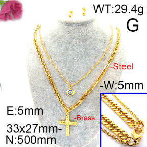 Fashion Brass Necklace  F6S002517biib-J48