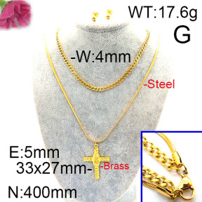 Fashion Brass Necklace  F6S002518aivb-J48