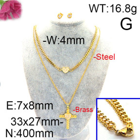 Fashion Brass Necklace  F6S002519biib-J48