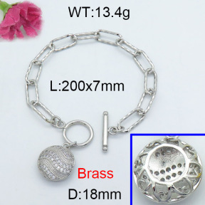 Fashion Brass Bracelet  F3B403847vhha-J22