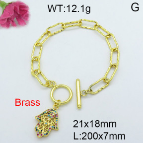 Fashion Brass Bracelet  F3B403852vhha-J22