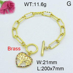 Fashion Brass Bracelet  F3B403870vhha-J22