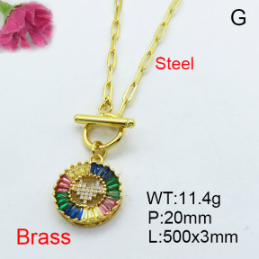 Fashion Brass Necklace  F3N402981bhia-J22