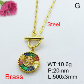 Fashion Brass Necklace  F3N402982bhia-J22