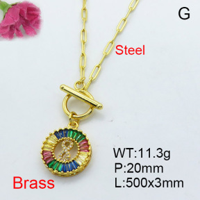 Fashion Brass Necklace  F3N402983bhia-J22