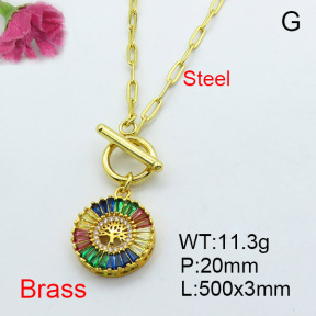 Fashion Brass Necklace  F3N402984bhia-J22