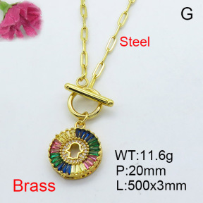 Fashion Brass Necklace  F3N402985bhia-J22