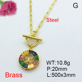 Fashion Brass Necklace  F3N402986bhia-J22