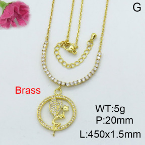 Fashion Brass Necklace  F3N402987bhil-J22