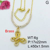 Fashion Brass Necklace  F3N402989bhil-J22