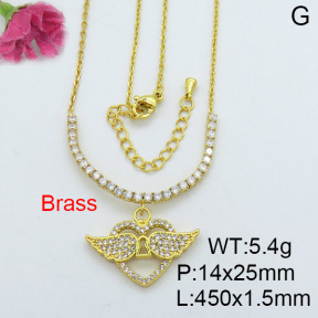 Fashion Brass Necklace  F3N402991bhil-J22
