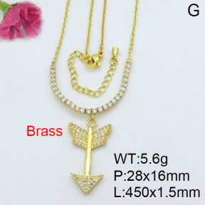 Fashion Brass Necklace  F3N402993bhil-J22