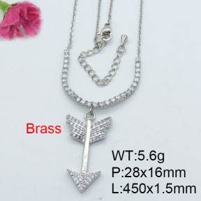 Fashion Brass Necklace  F3N402994bhil-J22