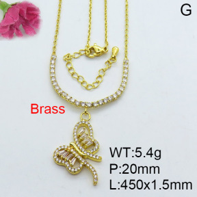 Fashion Brass Necklace  F3N402995bhil-J22