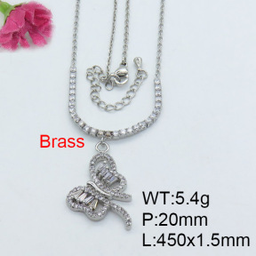 Fashion Brass Necklace  F3N402996bhil-J22