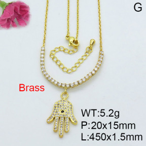 Fashion Brass Necklace  F3N402997bhil-J22
