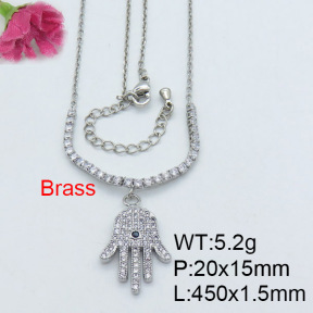 Fashion Brass Necklace  F3N402998bhil-J22