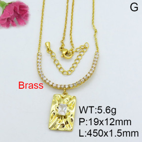 Fashion Brass Necklace  F3N402999bhil-J22