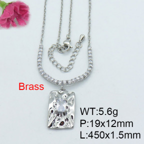 Fashion Brass Necklace  F3N403000bhil-J22