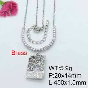 Fashion Brass Necklace  F3N403002bhil-J22