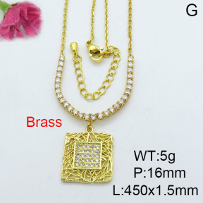 Fashion Brass Necklace  F3N403003bhil-J22
