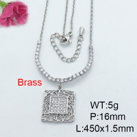 Fashion Brass Necklace  F3N403004bhil-J22