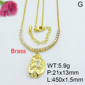 Fashion Brass Necklace  F3N403005bhil-J22