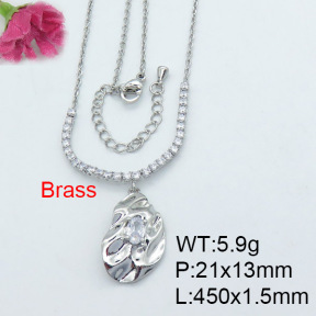 Fashion Brass Necklace  F3N403006bhil-J22
