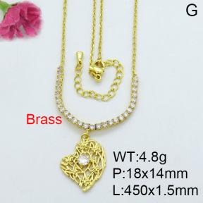 Fashion Brass Necklace  F3N403009bhil-J22