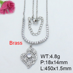 Fashion Brass Necklace  F3N403010bhil-J22