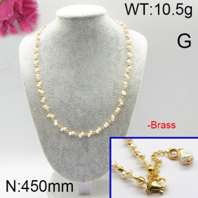 Fashion Brass Necklace  F6N300164bkab-J123